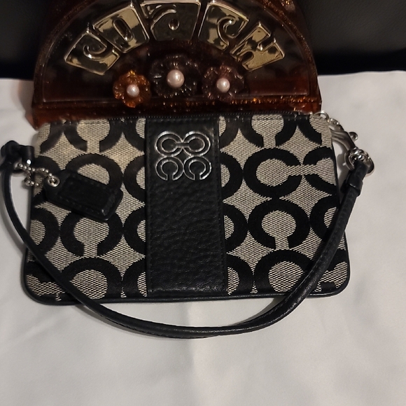 Coach Canvas & Leather Wristlet - Picture 1 of 3